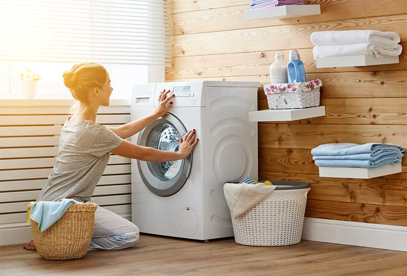 Women doing her laundry.